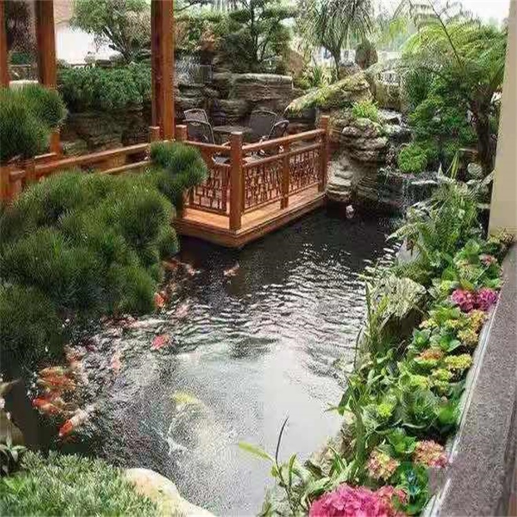 锡林郭勒别墅庭院景观设计鱼池